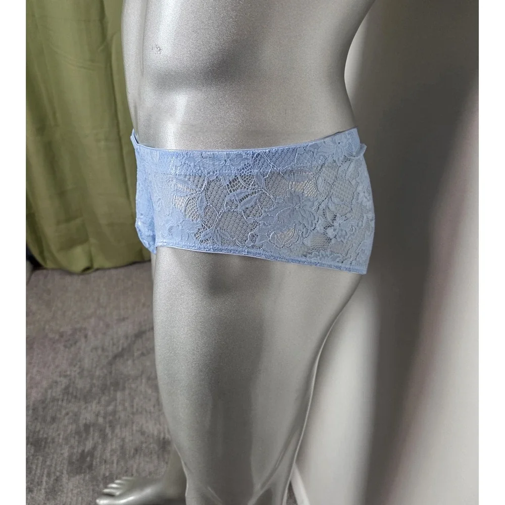 Cosabella Never Say Never Mens Lace Briefs Blue Floral Low Rise Underwear NWT‎